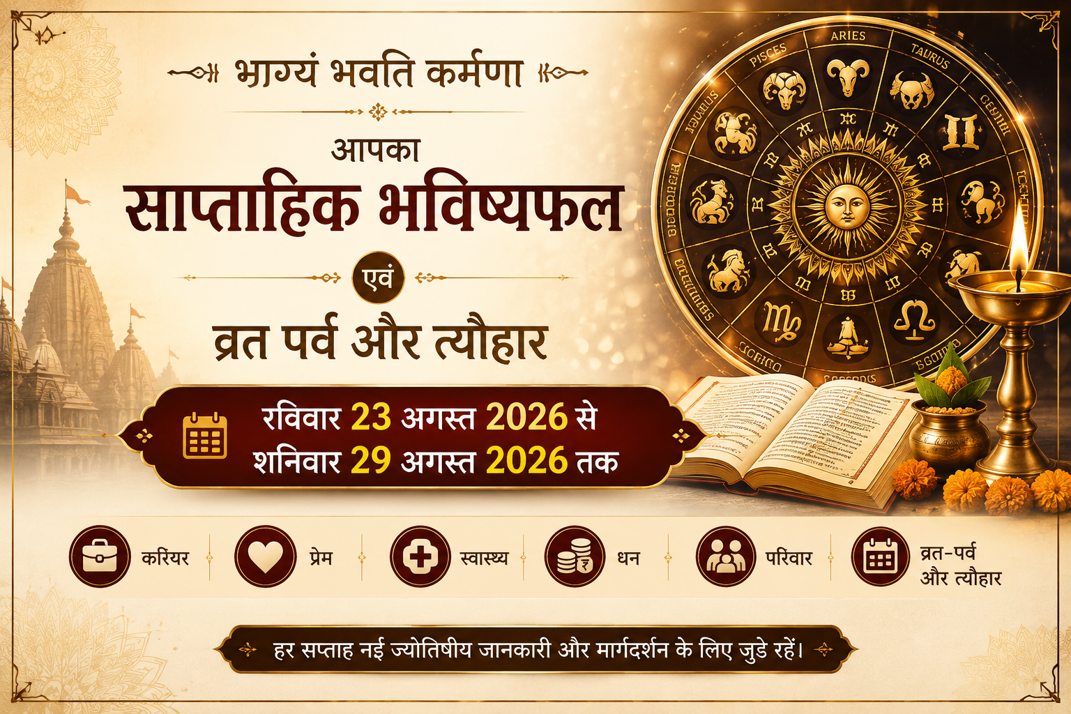 Read more about the article रविवार 23 अगस्त 2026 से शनिवार 29 अगस्त 2026 तक